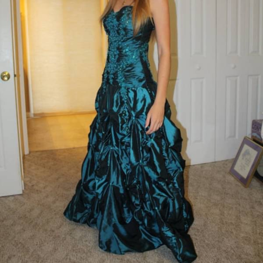 Teal ball gown